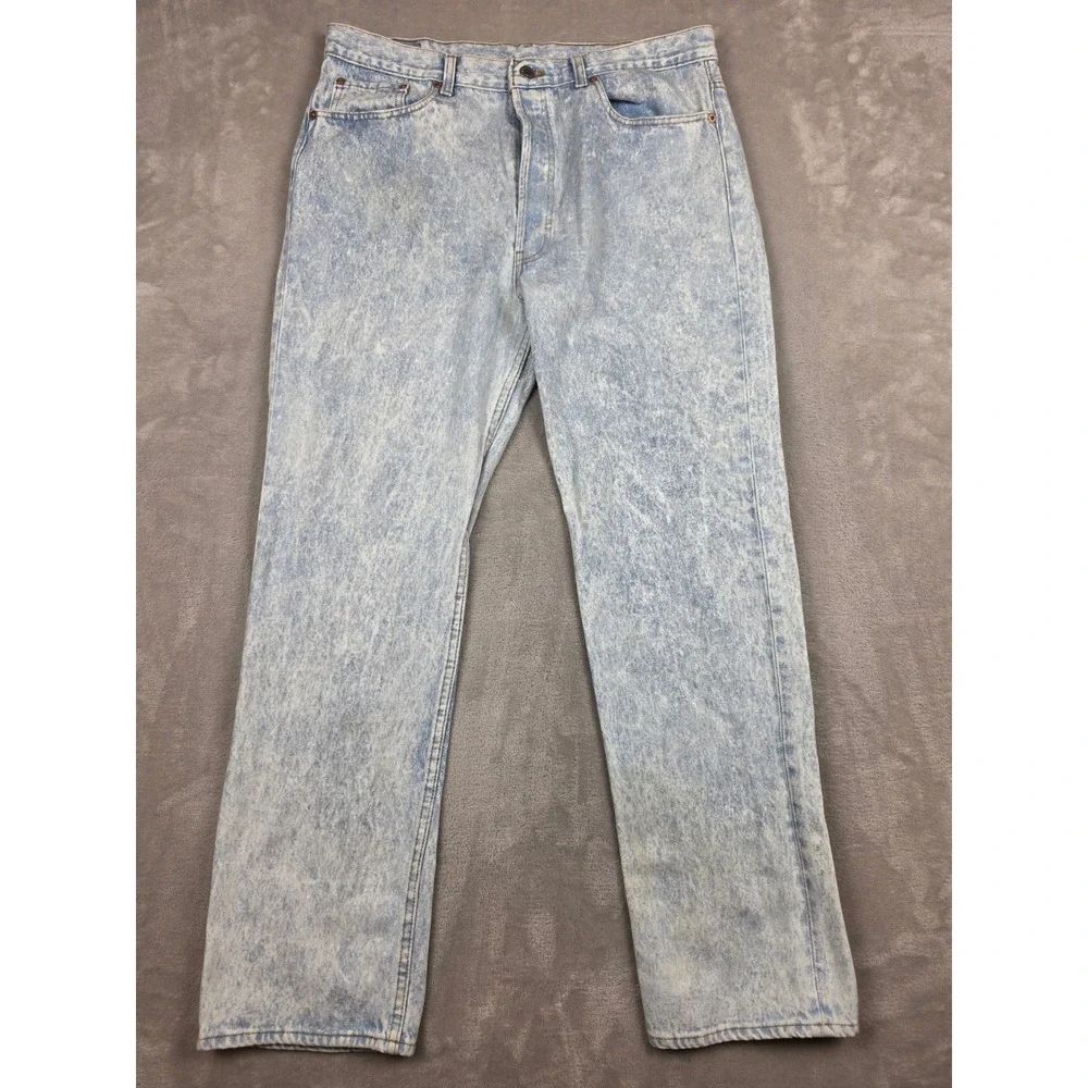 Vintage Levi's 501 Jeans Mens 38x32 Fit 35/36x32 Acid Wash USA Button Fly 80s